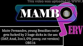 maite fernandes, how's that tight brazilian ass taking two huge dicks dap?
