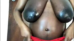 pregnant neighbor teases pussy and huge ass with toys