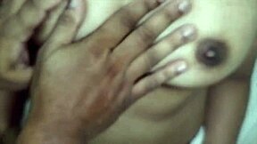 Desi Housewife's Wet Sloppy Handjob on Husband's Big Cock in Bedroom