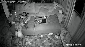 stepdaughter gropes stepdad's cock till hard then rides bareback!