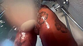 hey, check this slow-mo ebony ass twerking wet in shower...