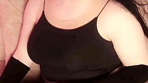 goth shemale ladyboy sways huge white booty in leather skirt crossdressing tease