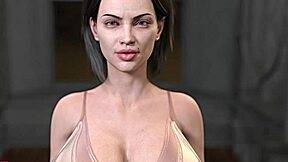 Bound gym maid milf slurps balls, squirts on monster cock in full game shadows part 1.