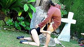 frustrated widow seduces stranger for risky outdoor parody fuck