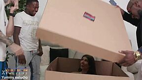 Ever wonder how sweet teen Mell Blanco handles three monster cocks in anal DP?