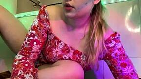 bbw teen squirts hard during intense webcam masturbation