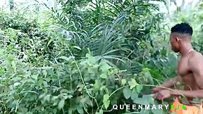 Village Blonde BBW Fucks Big Black Cock In Bushy Garage Outdoor