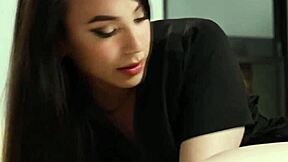 Tgirl masseuse Kasey Kei fucks milf lesbians hard