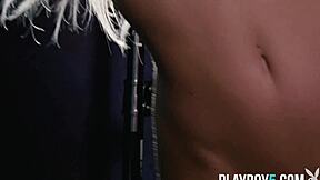 petite blonde ela jean bares bubble ass in solo striptease