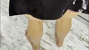 Mature Cougar's Foot BDSM Cumshot Compilation 😈💦