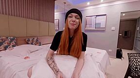 hey check out this delicate pink redhead starting as porn model free backstage scene with tura