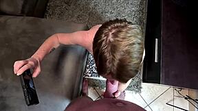 Mature slut sucks my cock in homemade pov