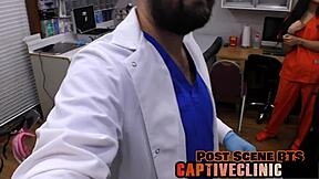 Selena Sativa endures intense tickling as a human guinea pig backstage