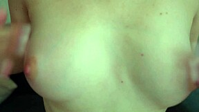 teasing perfect small tits with nipple play close up