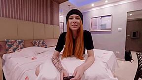 hey check out this delicate pink redhead starting as porn model free backstage scene with tura