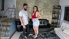 brazilian couple tries first mmf threesome with ted's intense bareback anal