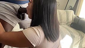 brunette latina sucks bbc deep for first time with her man nysdel