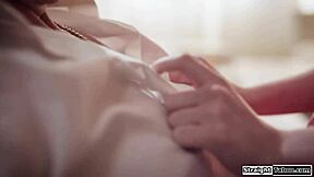 Petite student seduces old teacher with blowjob to boost her grades up