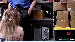 white teen shoplifter suspect ready to blowjob your police cock at work?