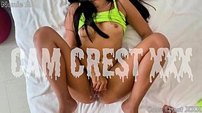 small asian goddess takes raw muscular pounding face fuck cum on natural tits