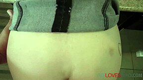 Audrey hempburne's mouth stuffed with unexpected cum load