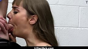 Shoplifting Teen Begs for Guard's Hard Punishment Ride