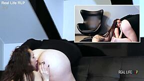 real amateur busty brunette anastasia rims ass to mouth deepthroats piss swallows hard anal...