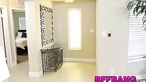 white babe tricks asian besties whitey cock