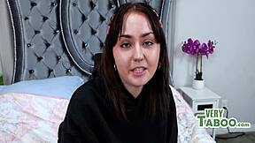 stepsis big ass tits stuff cucumber then stepdad solves with hardcore threesome pounding