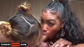 ebony latina teens deepthroat huge cock in threesome