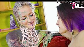 two slim goth cuties bent over fat cock serviceman 😈🍆💦