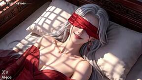 White-haired masked beauty takes monster cocks in AI hentai orgy ep 2!