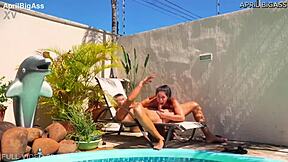 Pool day turns dirty with ass to mouth fucking cum on face loads I swallow like a slut