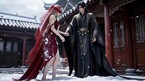 White-haired masked beauty takes monster cocks in AI hentai orgy ep 2!