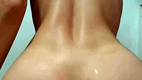 Petite homemade cutie rides cock bent over cums on ass?