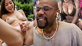 Tiny Transgender Cock Girl Cums All Over Her Bald Pussy