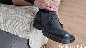 i had to lick her filthy boots clean as her young slave under femdom spell