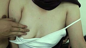 horny hijab slut dragged to hotel for creampie fuck?