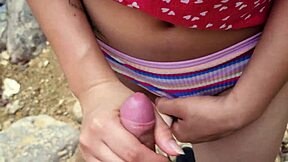 Petite Latina Hiker Teases Stranger Before Wild Outdoor River Fuck in Miniskirt
