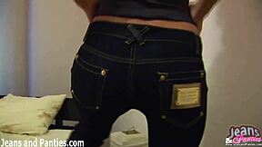 18yo kriss shakes skinny ass in tight jeans 😍🍑 undressin milf style