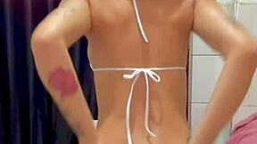 Playing with my erotic toys makes my huge tits leak milk seductively