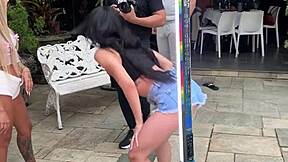 What happens backstage when a petite brazilian strips naked for her photoshoot?