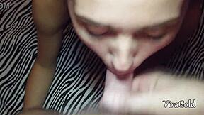 wife's mouth stuffed full with hot sperm cumshot