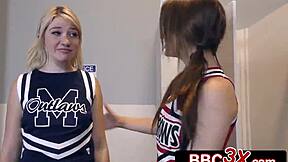 Dumb Blonde Cheerleader Rides BBC Till She's Hooked!