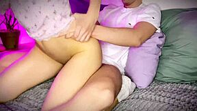Real couple fucks doggystyle before bed