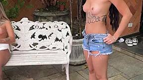 What happens backstage when a petite brazilian strips naked for her photoshoot?