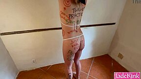 i obey master's orders for body writing slave humiliation play