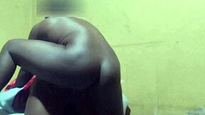 shy ebony college teen's tight pussy squirts twice on huge black cock