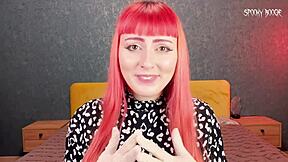 goth girl in gloves jerks your cock hard on first date making you throb