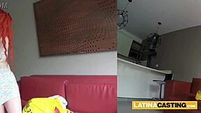 innocent big tits redhead latina teen dominated hard at homemade casting interview